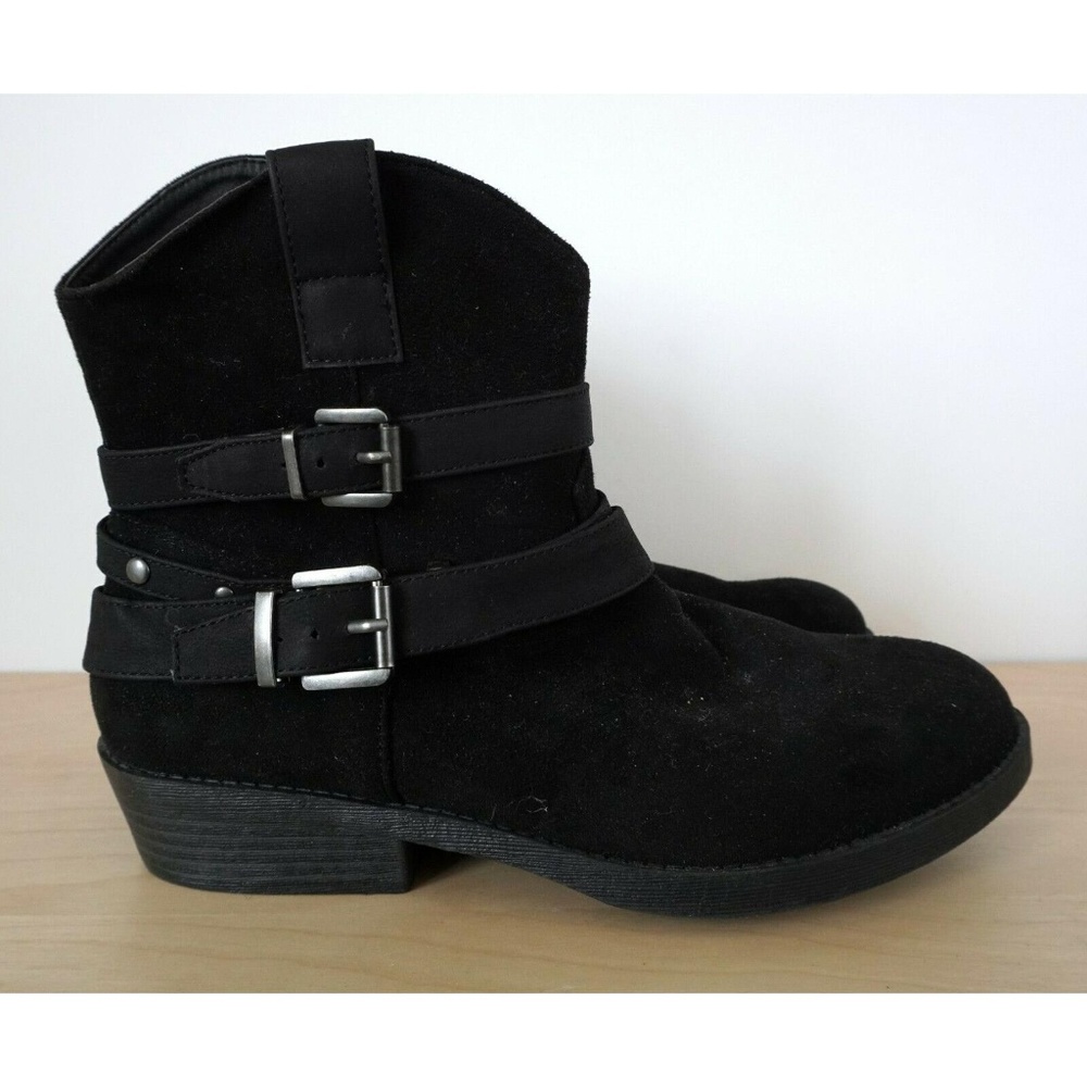 Last Chance! SAM EDELMAN Becka Black Suede Leather Ankle Boots - Picture 1 of 8